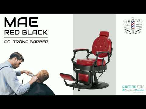 MAE RED BLACK POLTRONA MASCHILE BARBIERE ARREDAMENTI PARRUCCHIERE BARBER SHOP
