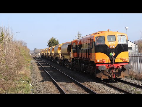 Iarnrod Éireann 071 Class Loco Number 071 + 8 HOB's passing Donabate Railway Station, County Dublin.