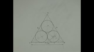 How to draw 3 equal circles in an equilateral triangle touching two sides and two other circles