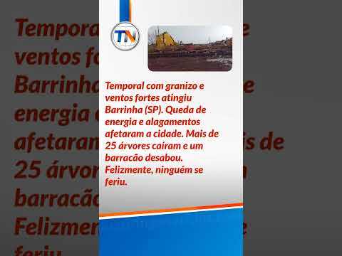 Uau, que temporal em Barrinha! Barracão histórico não aguentou a força do vento