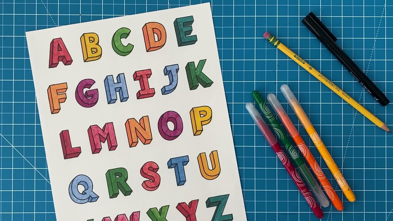 How to Draw 3d Letters: Step-by-Step Alphabet Drawing Lesson for Kids