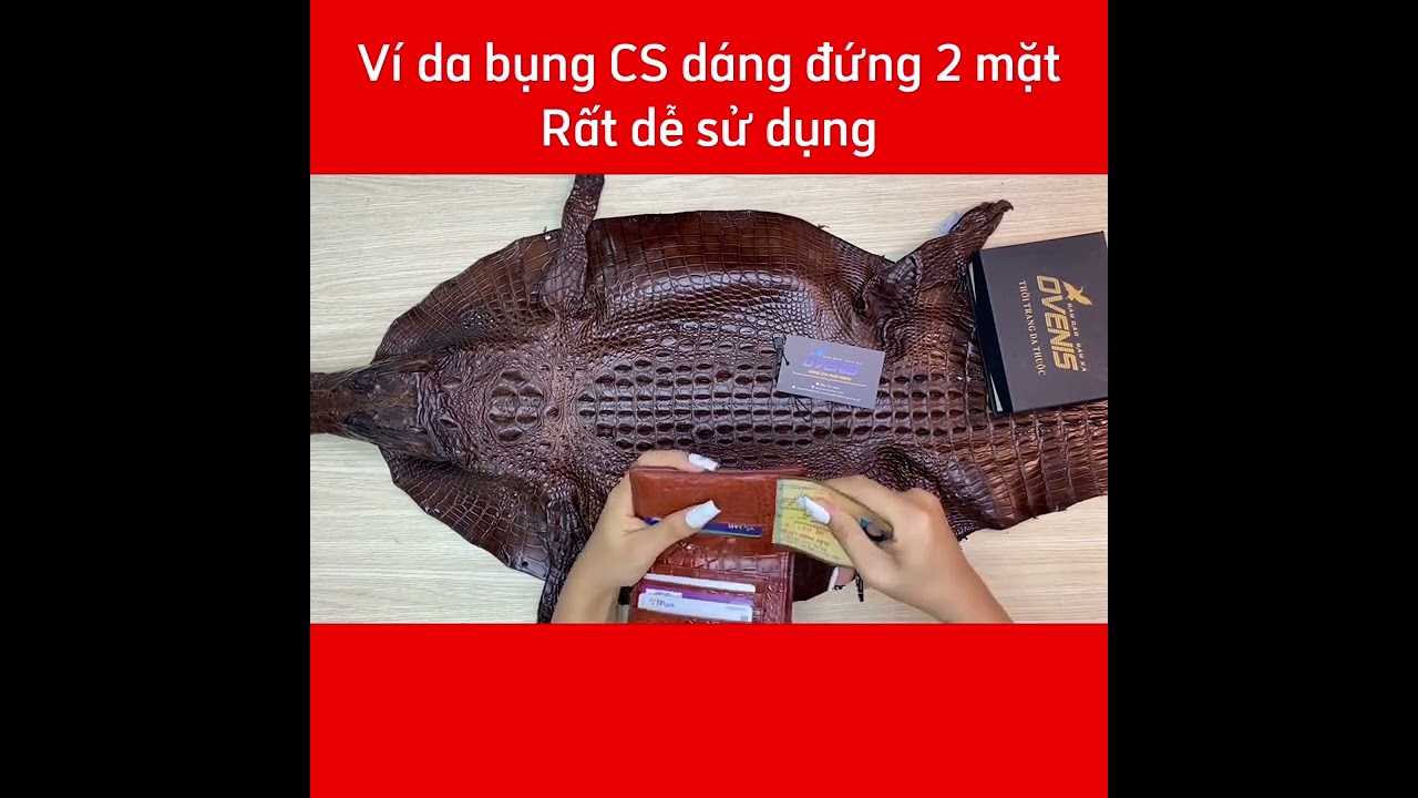 Ví Da Cá Sấu 2 Mặt Dáng Đứng Sang Chảnh VSD214ND