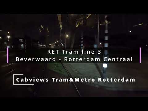 Late night ride| Cabview Tram Rotterdam| Line 3&5| Winter Showers| Back to depot, girl on the track!