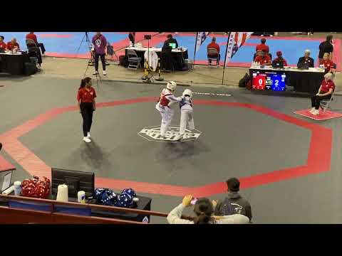 2024 US National Taekwondo Championships_Tyler J. in Blue Quarterfinal match Round 2