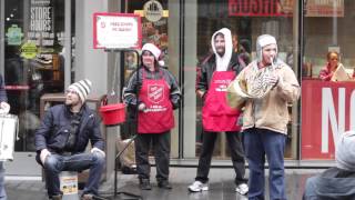 Musicians Surprise Salvation Army Bell Ringers