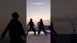 V & Jungkook dance challenge in Tiktok! #jungkook #taehyung #bts