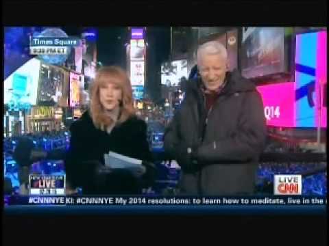 Kathy Griffin sends Anderson Cooper into Giggle fit while reading his tweets - NYE 2013 Hilarious
