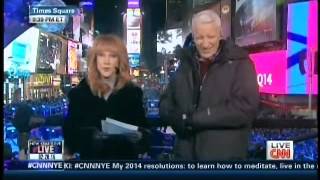 Kathy Griffin sends Anderson Cooper into Giggle fit while reading his tweets - NYE 2013 Hilarious