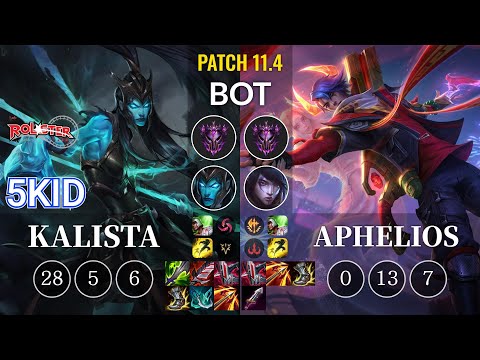 KT 5kid Kalista vs Aphelios Bot - KR Patch 11.4