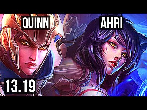 QUINN vs AHRI (MID) | 8/1/1, 1.2M mastery, 400+ games, Godlike | NA Master | 13.19