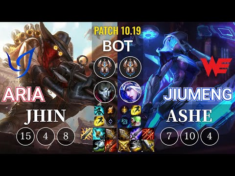 CGA Aria Jhin vs WE Jiumeng Ashe Bot - KR Patch 10.19