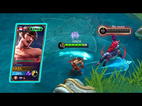 TOP GLOBAL CHOU SOLO CARRY IN TANKED GAME!!  |  HAZA | Gameplay -MLBB