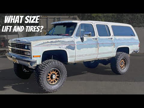 The correct way to lift your truck! 38's on a Squarebody Suburban!