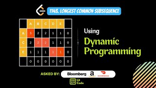 YouTube video 'FIND Longest Common Subsequence - Leetcode 1143'