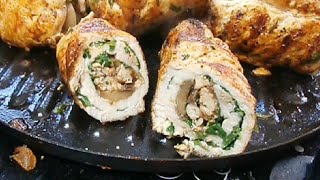 בקלי קלות- גלילות עוף במלית פטריות במחבת (ליהי קרויץ - מטבח בקלי קלות) - התמונה מוצגת ישירות מתוך אתר האינטרנט יוטיוב. זכויות היוצרים בתמונה שייכות ליוצרה. קישור קרדיט למקור התוכן נמצא בתוך דף הסרטון