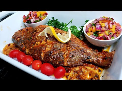 Caribbean Grilled Whole Red Snapper with Caribbean Salsa