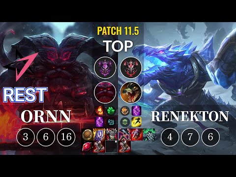 JT Rest Ornn vs Renekton Top - KR Patch 11.5