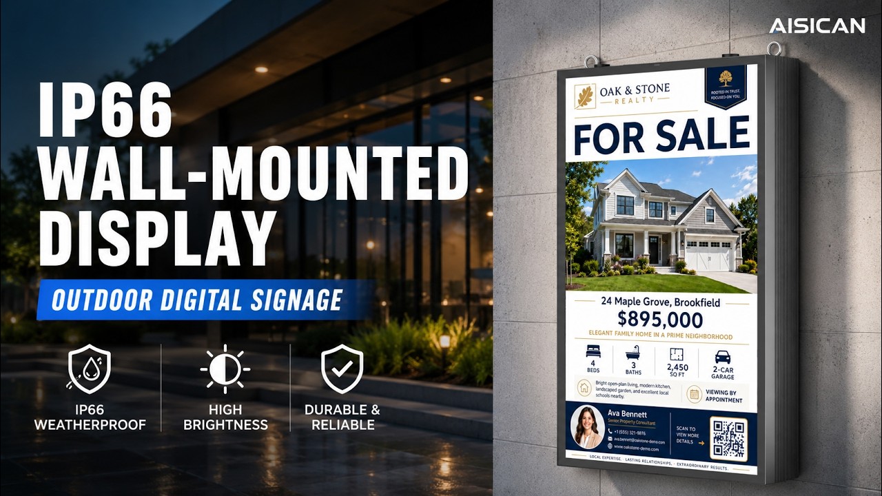 IP66 Wall-Mounted Outdoor Display