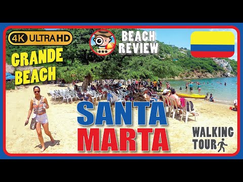 Playa Grande Santa Marta Colombia (Active 🏃🏻🏖️) 4K Walking Tour Beach Walk & Review
