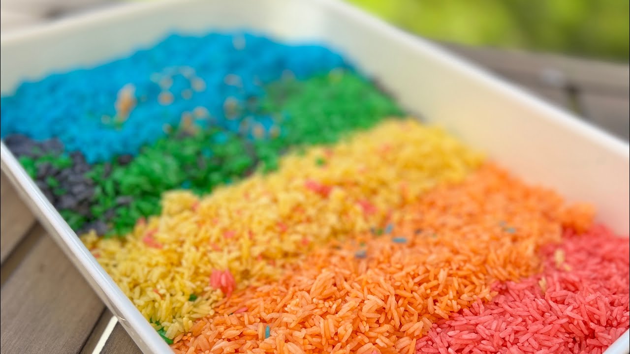 The Easiest Rainbow Rice Recipe Ever | Sensory Play for Toddlers
