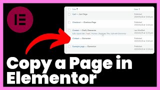 How to Copy a Page in Elementor
