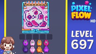 Pixel Flow Level 697 Solution Walkthrough