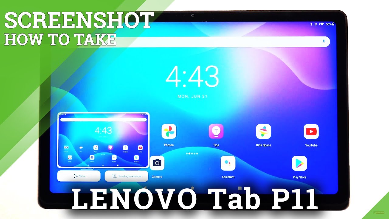Take Screenshots – LENOVO Tab P11 and Gesture Options