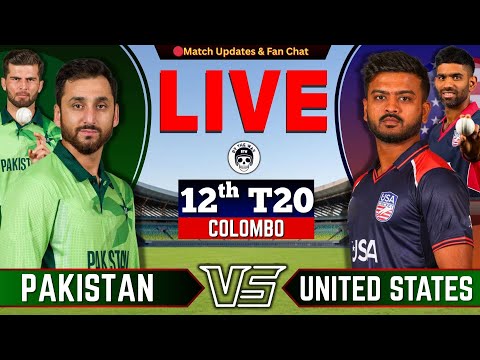 🔴Live: PAKISTAN vs United States, Match 12  | Live Score & Commentary  | Pak vs USA Live | by Shahid