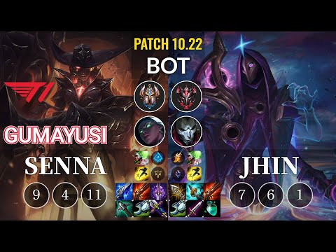 T1 Gumayusi Senna vs Jhin Bot - KR Patch 10.22