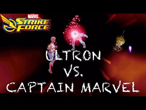 Ultron vs. Captain Marvel on Blitz - Marvel Strike Force