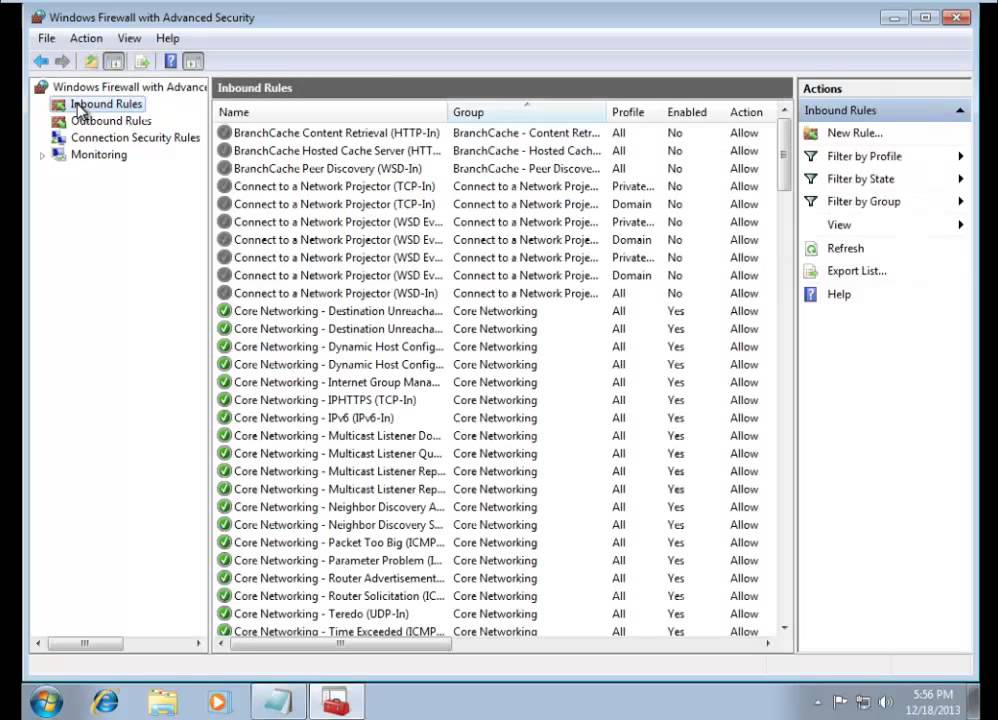 Configure Windows Firewall to accept inbound connections only on ports 332 and 449