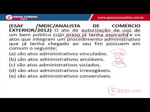 Exercícios de Dir. Administrativo da Banca ESAF - Prof. Rodrigo Cardoso - Aula Gratuita