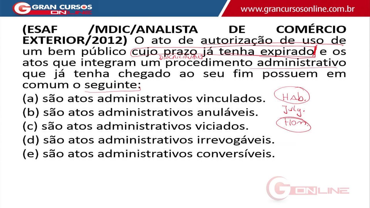 Exercícios de Dir. Administrativo da Banca ESAF - Prof. Rodrigo Cardoso - Aula Gratuita