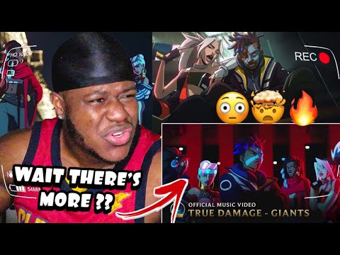 American Reacts to True Damage - GIANTS (ft. Becky G, Keke Palmer, SOYEON, DUCKWRTH, Thutmose)