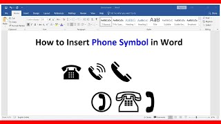 How to Insert Phone Symbol in Word (MS Word)