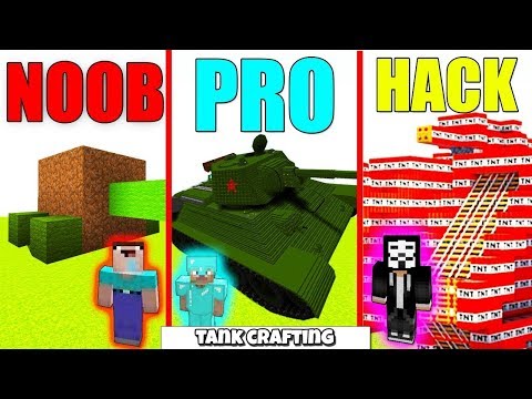 Minecraft Battle : TANK CRAFTING CHALLENGE - NOOB vs PRO vs HACKER Minecraft Animation