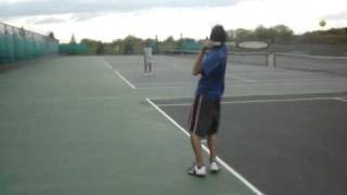Hit with a Tennis ball while serving