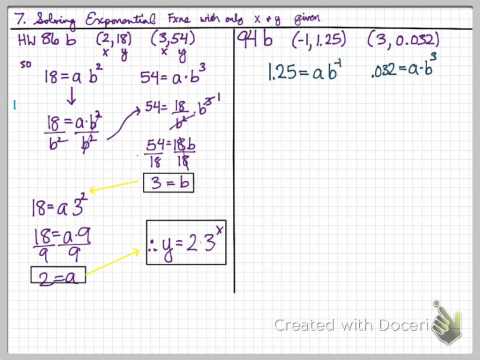 Finding Exponential Equations given Two Points