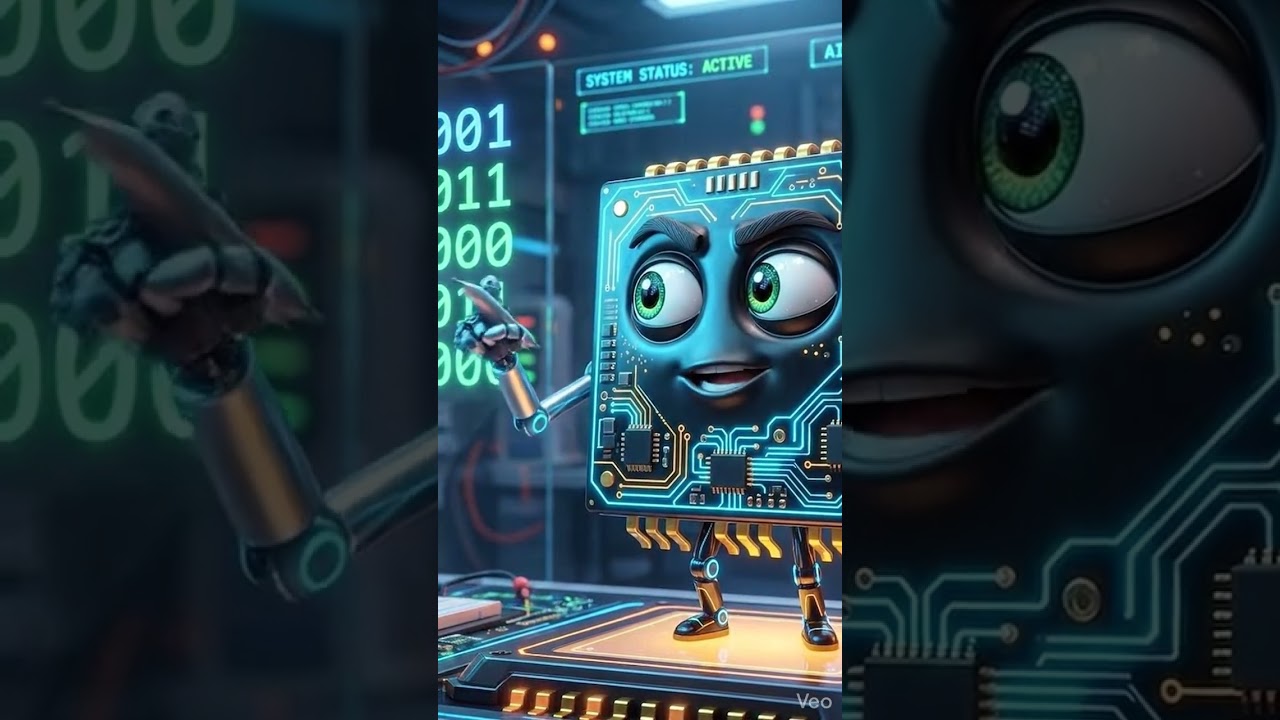 3D animated microchip (IC)   #viral #electronic