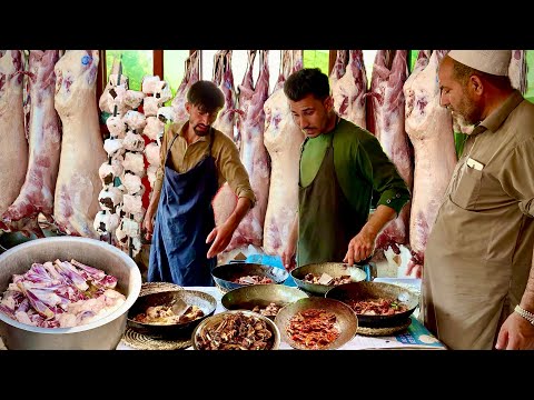 AFGHANI MUTTON KARAHI RECIPE - Khyber Charsi Tikka Restaurant - Mutton BBQ - Afghani Street Food