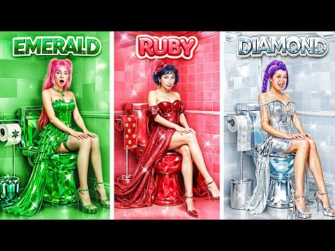 Kpop Demon Hunters: Rumi, Zoey & Mira Glow Up in Emerald, Ruby and Diamond Fashion in Toilet