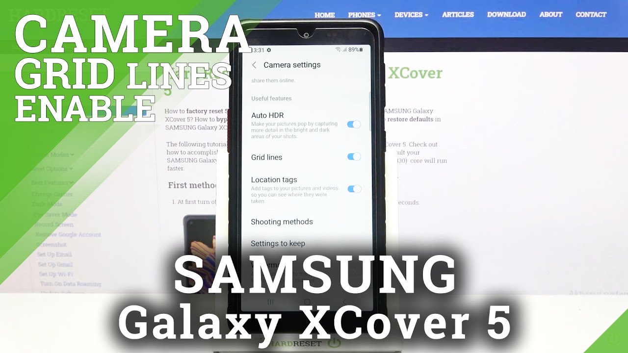 How to Enable/Disable Camera Gridlines in SAMSUNG Galaxy XCover 5 – Customize Camera Settings