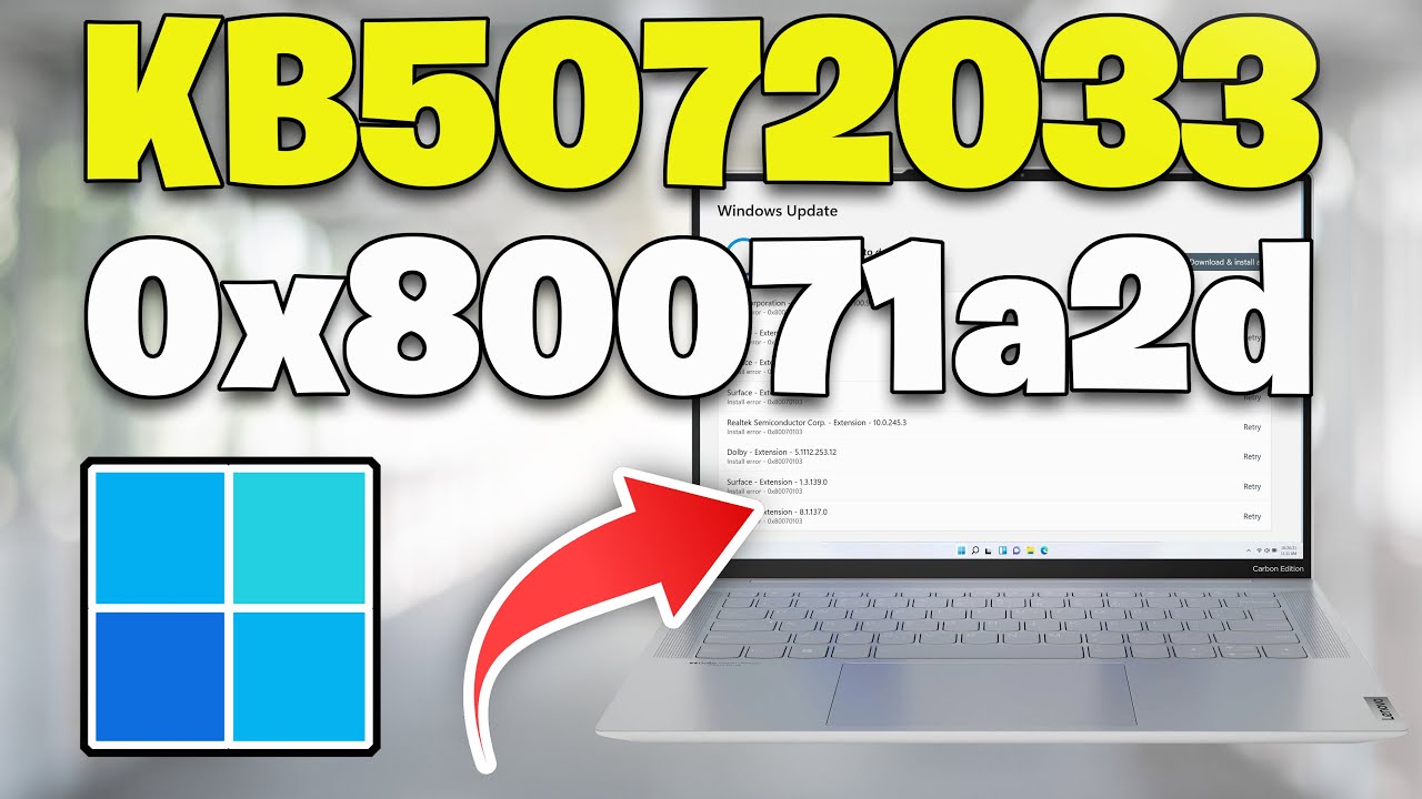 KB5072033 Update Not Installing Install Error Code 0x80071a2d Windows 11 FIX