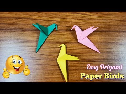 Origami Bird instructions for Kids - How to make a bird out of paper Origami bird  (Easy Origami)