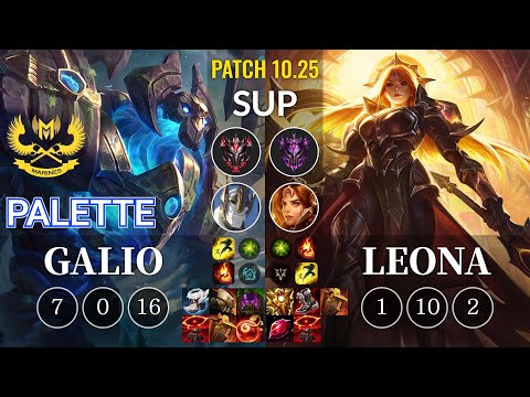 GAM Palette Galio vs Leona Sup - KR Patch 10.25