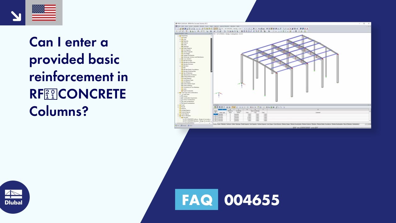 FAQ 004655 | Can I enter a provided basic reinforcement in RF‑CONCRETE Columns?