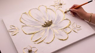 3D Textured Flower with Gold & Crystals – So Elegant You’ll Want One!