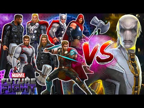EVERY THOR from WORST to BEST vs EBONY MAW!! - Marvel Future Fight