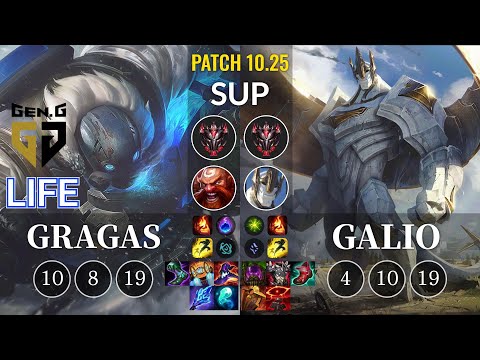GEN Life Gragas vs Galio Sup - KR Patch 10.25