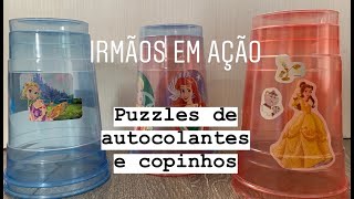 Puzzles de autocolantes e copinhos (vídeo)